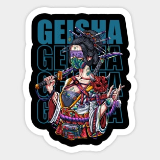 Geisha cyber Sticker